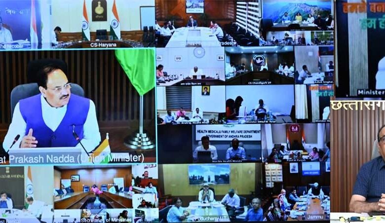 टीबी-मुक्त-भारत-अभियान-को-लेकर-केन्द्रीय-स्वास्थ्य-मंत्री-जेपी.-नड्डा-ने-राज्यों-के-स्वास्थ्य-मंत्रियों-एवं-मुख्य-सचिवों-से-की-चर्चा